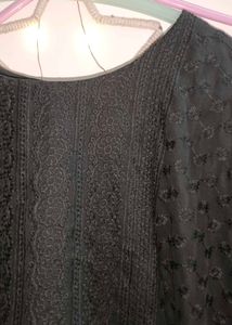 Black Chikankari Kurta 3XL