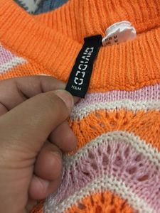 Stylish Patterned Knit Sweater