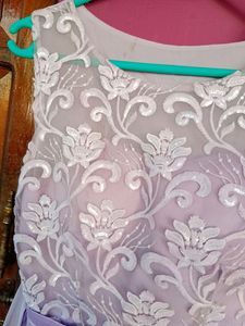 Sleeveless Lavender Net Dress