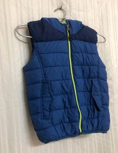 Ovs Blue Sleeveless Puffer Jacket