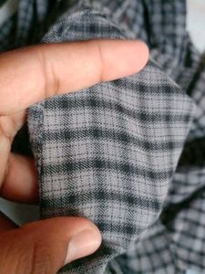 Gray Plaid Button-Down Shirt