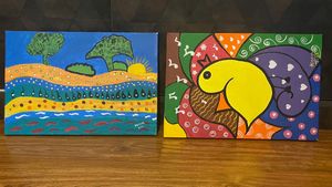 Set Of 2- New Canvas Painting Handmade