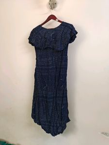 Navy Blue Cape Model Dress