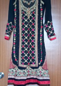 Black Heavy Work Kurta