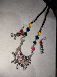 Boho Multicolor Necklace &amp; Earring Set