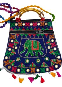 Embroidered Elephant Handbag