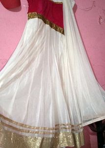 Pink Velvet &amp; Gold Embroidered Grown