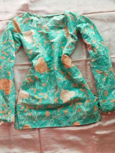 Corset Back Short Kurti With Shells