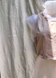 ZARA KHAKI CROP TOP