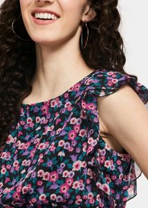 Max Printed Ruffle Sleeveless A Line Dress.