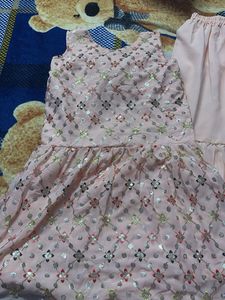 Peach Embellished Ethnic Dress