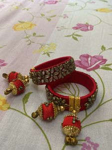Red &amp; Gold Bangle Set