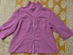 Pink Checkered Cute Shirt For Women’s