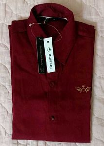 Burgundy &Black Cotton Shirt (COMBO)- New with Tag
