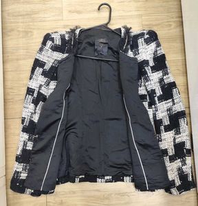 Textured Black &amp; White Jacket