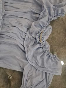 Blue Off-the-Shoulder Top