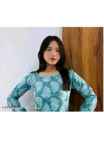 royel v neck full sleeve short kurti stylish top