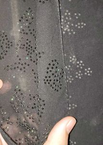 Black Beaded Fabric