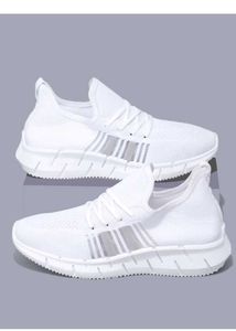 White Knit Sneakers