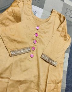 Women Beige Pink Cotton Silk Embroidered Suit Set