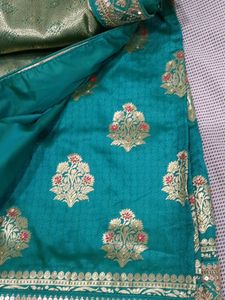 Elegant Teal Banarasi Saree
