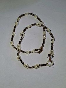 Pinteresty Beaded Pearl Flower Bracelets