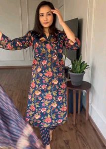 Floral Print Kurta Pant Set