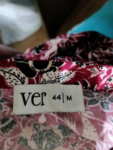 Dark Red Floral Print Top