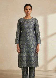 2 Metre Elegant Floral Print Kurta Fabric Unstiche