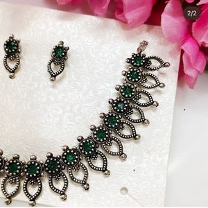 Beautiful Oxidised Necklace &amp; Earring Set