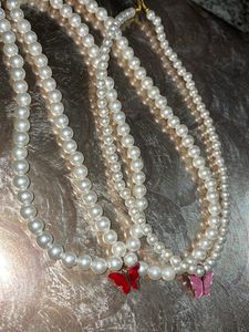 Handmade Pearl Necklaces With Butterfly