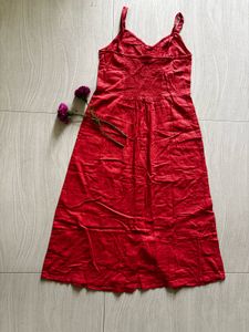 A Line Cotton Midi Dress