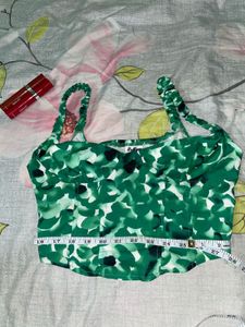 Green Floral Corset Top