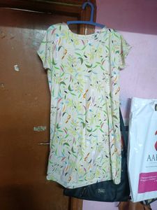 Floral Bird Print Tunic Dress