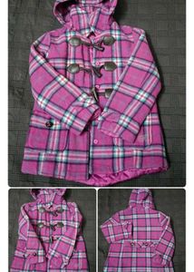 Girls Plaid Hooded Coat