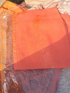 Orange Floral Pattern Saree