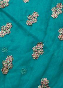 Teal Embellished Saree