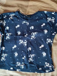 Floral Print Navy Tee