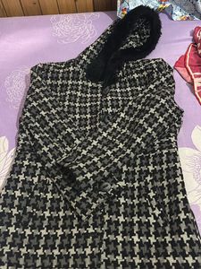 Black And White Long Coat For Sale