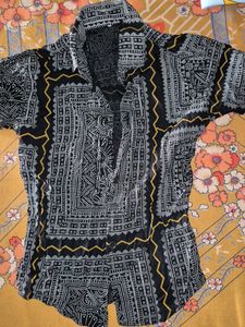 Patterned Shirt &amp; Shorts Set