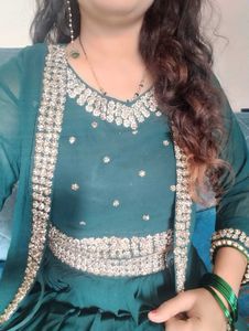 Green Embellished Lehenga Choli