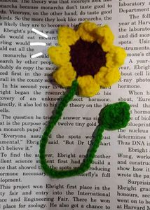 Crochet Sunflower Bookmark
