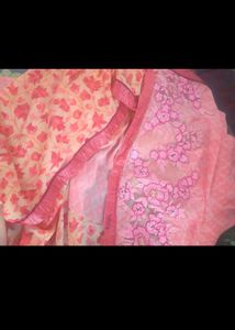 Pink Embroidered Dress Material