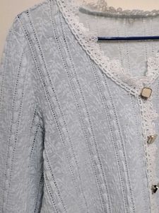 Vintage Blue Lace Cardigan
