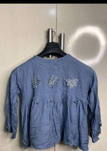 Floral Denim Style Top