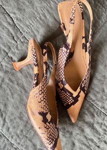 Zara Animal print sling back heels size 36