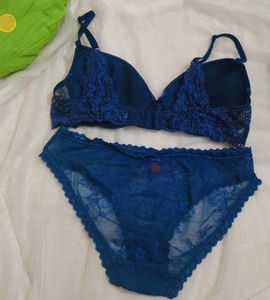 Navy Blue Bra With Brief