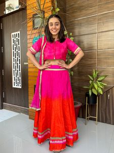 Orange &amp; Pink Lehenga Choli