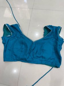 Net Saree With Blouse Stitched