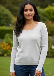 Imported Elegant Off White Knit Sweater